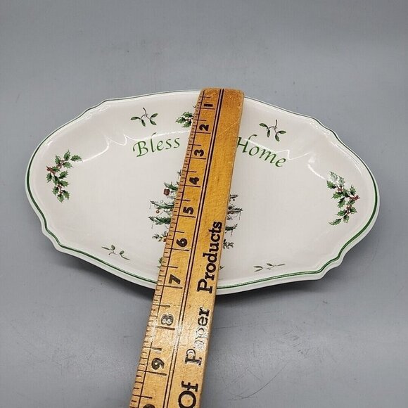 Spode Christmas Tree Bless this Home Tray 11 x 7.5" - Picture 5 of 5